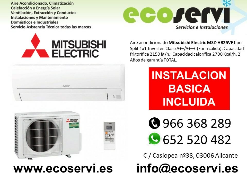 Aire Acondicionado Alicante Split Mitsubishi Electric Mitsubishi Electric MSZ-AY25VGKP