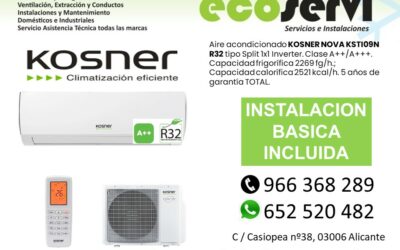 Aire Acondicionado Alicante Split KOSNER NOVA KDTI09N R32