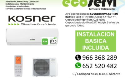 Aire Acondicionado Alicante Split KOSNER NOVA KSTI12N